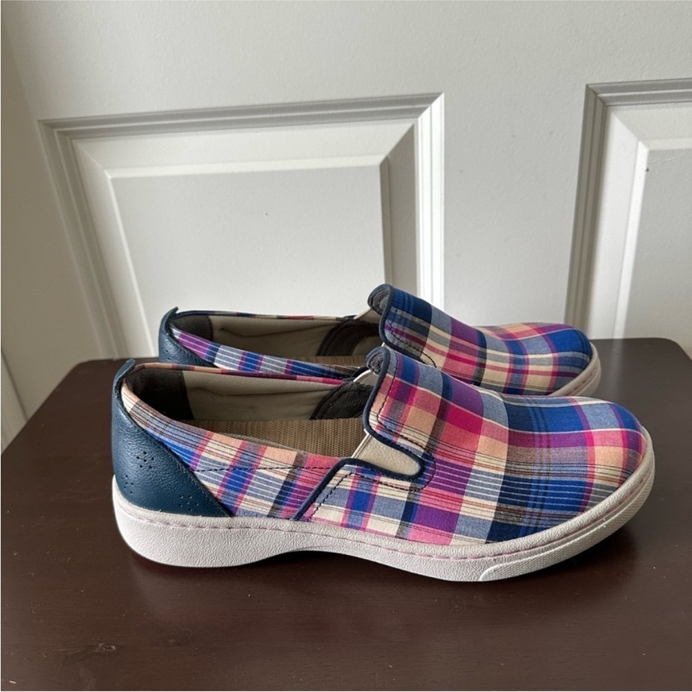 Dansko Women’s Belle Madras Plaid Canvas Slip On Comfort Sneakers Shoes Size 9.5 - Picture 3 of 11